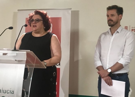 Teresa Jiménez y Juan José Martín Arcos en rueda de prensa (PSOE) Teresa Jiménez y Juan José Martín Arcos en rueda de prensa (PSOE)