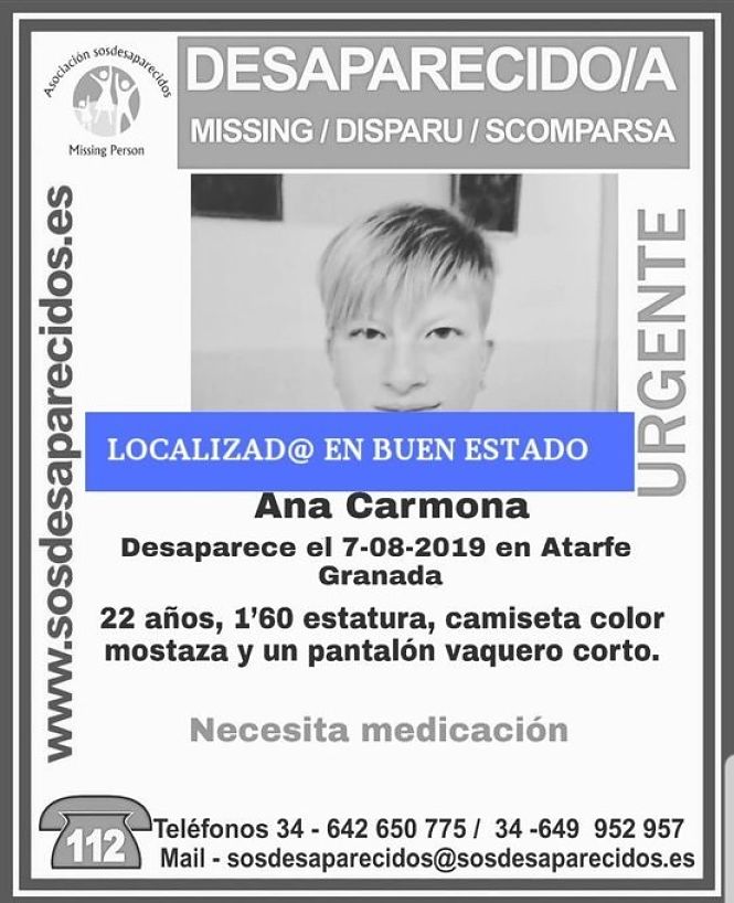 Ana Carmona ha sido localizada