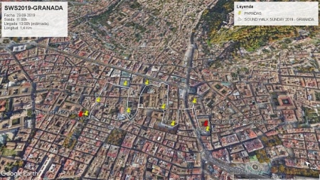 Itinerario del Sound Walk Sunday 2019 en Granada el 23 de septiembre (UGR) Itinerario del Sound Walk Sunday 2019 en Granada el 23 de septiembre (UGR)