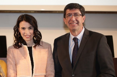 Juan Marín y Mar AHumada en rueda de prensa (JUNTA)