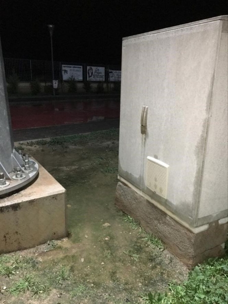 Imagen de la situación de las cajas de luces del campo de futbol de Santa Fe (PP) Imagen de la situación de las cajas de luces del campo de futbol de Santa Fe (PP)