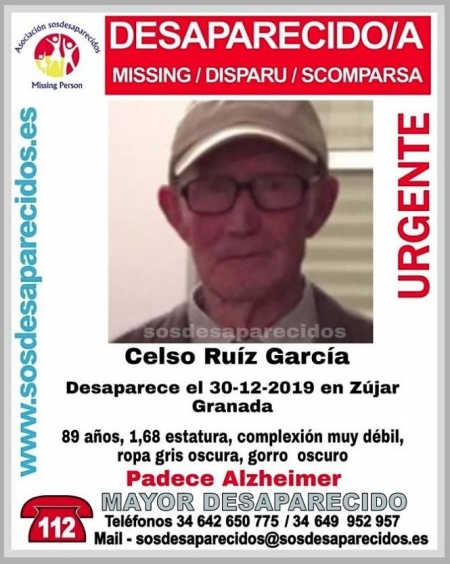 Anciano desaparecido en Zújar Anciano desaparecido en Zújar