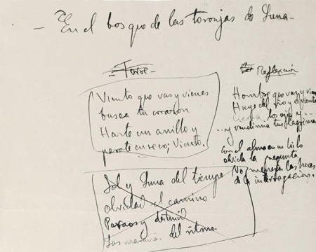 Manuscrito que se expone en la muestra `Suites` del Centro Lorca (CENTRO LORCA) 