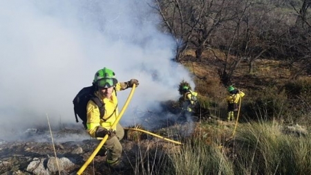Imagen de los efectivos del Infoca actuando en el incendio en Cáñar (PLAN INFOCA) Imagen de los efectivos del Infoca actuando en el incendio en Cáñar (PLAN INFOCA)
