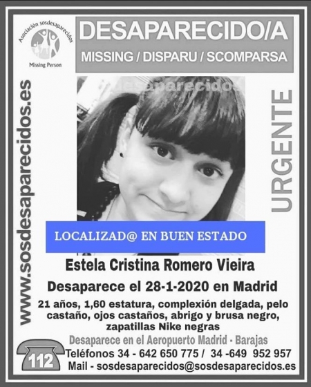 magen del fin de la búsqueda de Estela Cristina (SOS DESAPARECIDO) magen del fin de la búsqueda de Estela Cristina (SOS DESAPARECIDO)