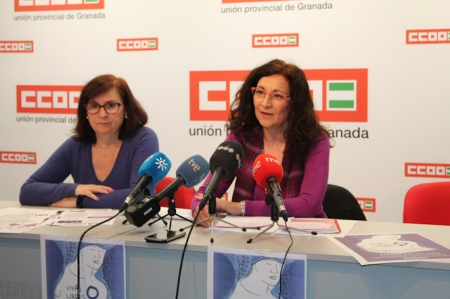 Eva Calderón y Maria José López Garrido en rueda de prensa (CCOO) Eva Calderón y Maria José López Garrido en rueda de prensa (CCOO)