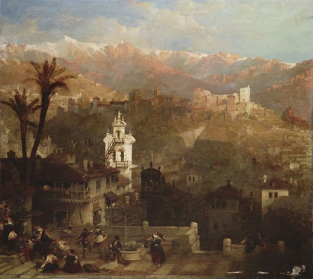 Cuadro de David David Roberts. ‘Fortaleza de la Alhambra’. 1838 (CAJAGRANADA FUNDACIÓN) 