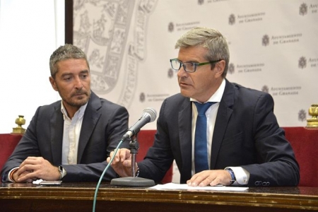Los portavoces del equipo de gobierno de Granada Manuel Olivares y César Díaz, en imagen de archivo (AYUNTAMIENTO DE GRANADA) 