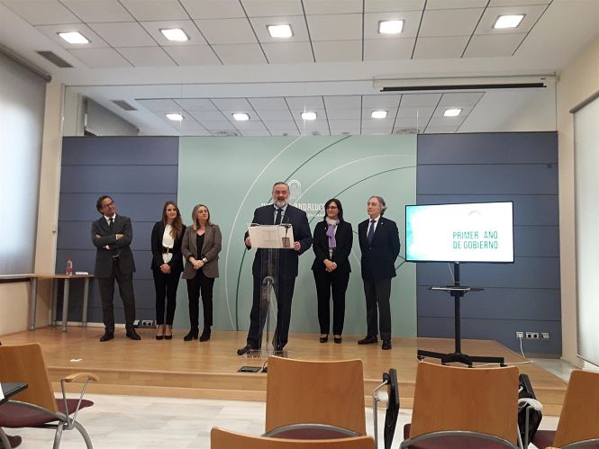 El delegado de Gobierno de la Junta en Granada, Pablo García, en una rueda de prensa (EUROPA PRESS)