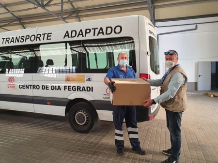 Entrega de mascarillas en Fegradi (SUBDELEGACIÓN) 