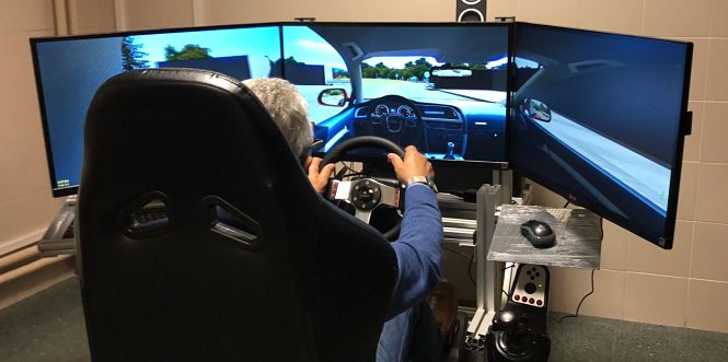 El simulador de conducción empleado por los investigadores de la UGR (UGR) 