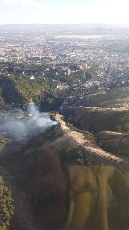 Imagen aérea del lugar del incendio (INFOCA)