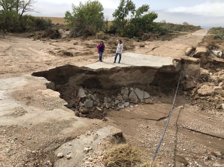 Estado en que quedó el puente de Baza tras la DANA (PP)