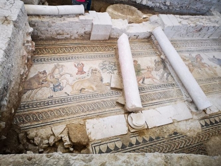 Mosaico descubierto en la Villa Romana de Salar, en imagen de archivo (AYUNTAMIENTO)
