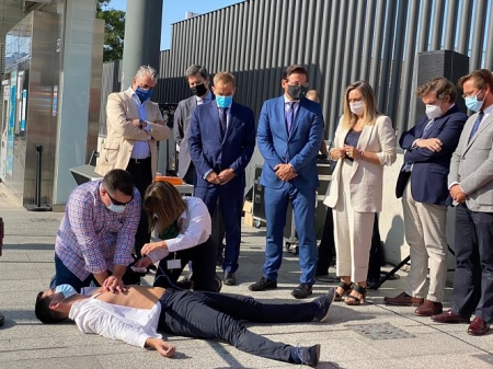 Simulacro de primeros auxilios en una parada del metro (JUNTA Simulacro de primeros auxilios en una parada del metro (JUNTA