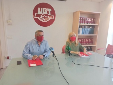 Miembros de UGT en rueda de prensa (UGT) Miembros de UGT en rueda de prensa (UGT)