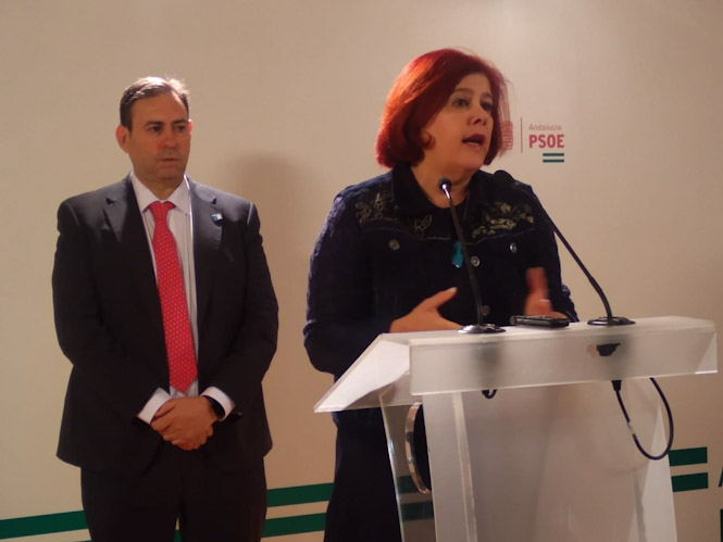 La diputada del PSOE en el Congreso por Granada Elvira Ramón, junto al diputado José Antonio Rodríguez Salas (PSOE) 