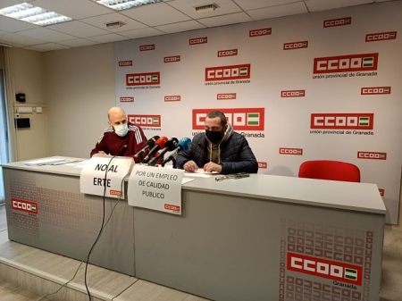 Miembros de CCOO en rueda de prensa (CCOO)