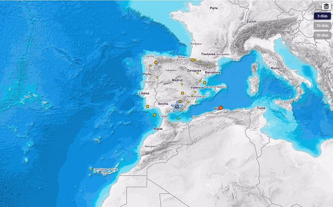Mapa sísmico de hoy miércoles (IGN) 