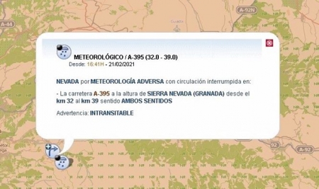 Cortada la A-395 (EMERGENCIAS 112) Cortada la A-395 (EMERGENCIAS 112)