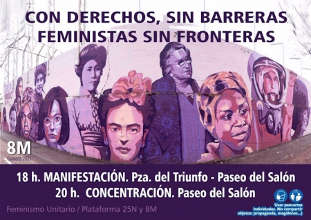Cartel de la manifestación y concentración del 8M en Granada (PLATAFORMA 25N Y 8M Y ESPACIO FEMINISMO UNITARIO) Cartel de la manifestación y concentración del 8M en Granada (PLATAFORMA 25N Y 8M Y ESPACIO FEMINISMO UNITARIO)