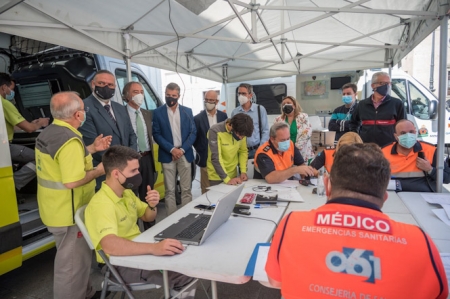 El Delegado del Gobierno, Pablo García, ha supervisado el simulacro (JUNTA)