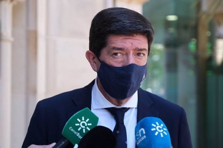 El vicepresidente de la Junta y consejero, Juan Marín, en una imagen de archivo en declaraciones a los medios (CIUDADANOS) El vicepresidente de la Junta y consejero, Juan Marín, en una imagen de archivo en declaraciones a los medios (CIUDADANOS)