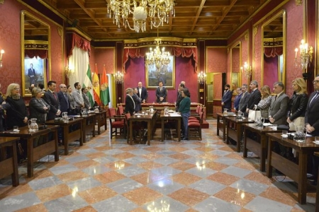 Minuto de silencio en el Pleno del Ayuntamiento de Granada, en imagen de archivo (AYUNTAMIENTO) Minuto de silencio en el Pleno del Ayuntamiento de Granada, en imagen de archivo (AYUNTAMIENTO)