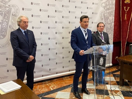Los concejales de Ciudadanos en el Ayuntamiento de Granada Luis Salvador, José Antonio Huertas y Luis González (AYUNTAMIENTO) 