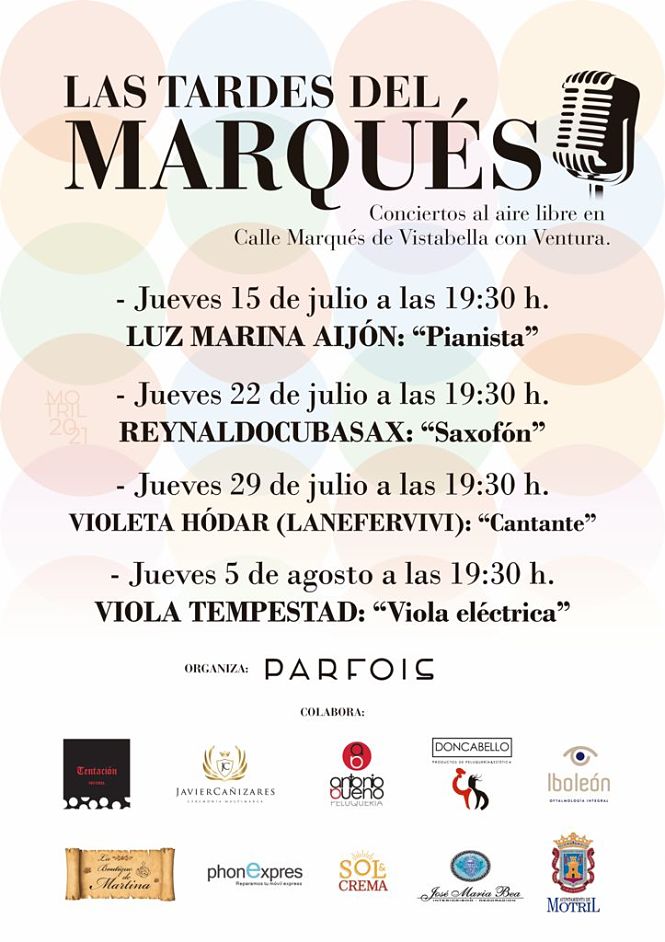 Cartel de Las tardes del marqués (AYTO. MOTRIL)
