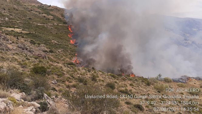 Lugar donde se ha producido el incendio (INFOCA) 