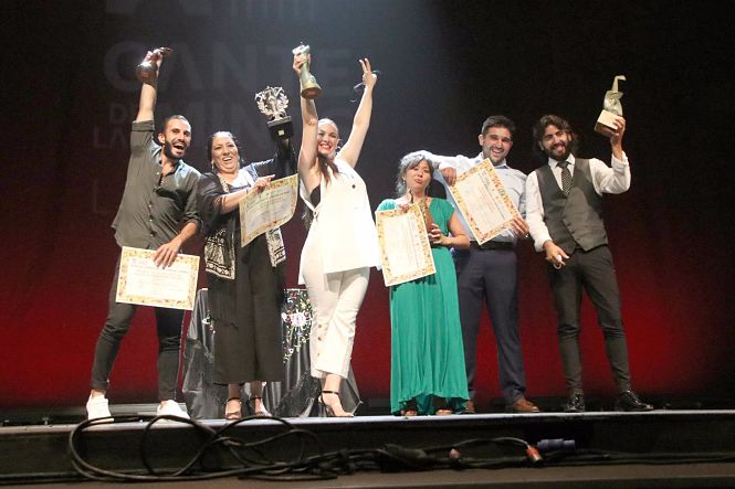 Foto de familia de los ganadores del Festival del Cante de las Minas (FESTIVAL DEL CANTE DE LAS MINAS) 