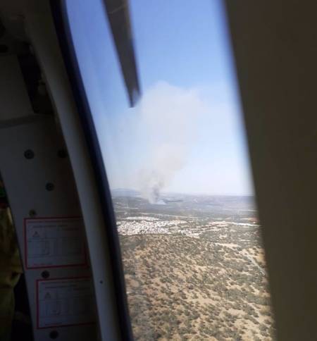 Fotografía desde un medio aéreo de un incendio, en imagen de archivo (INFOCA) 