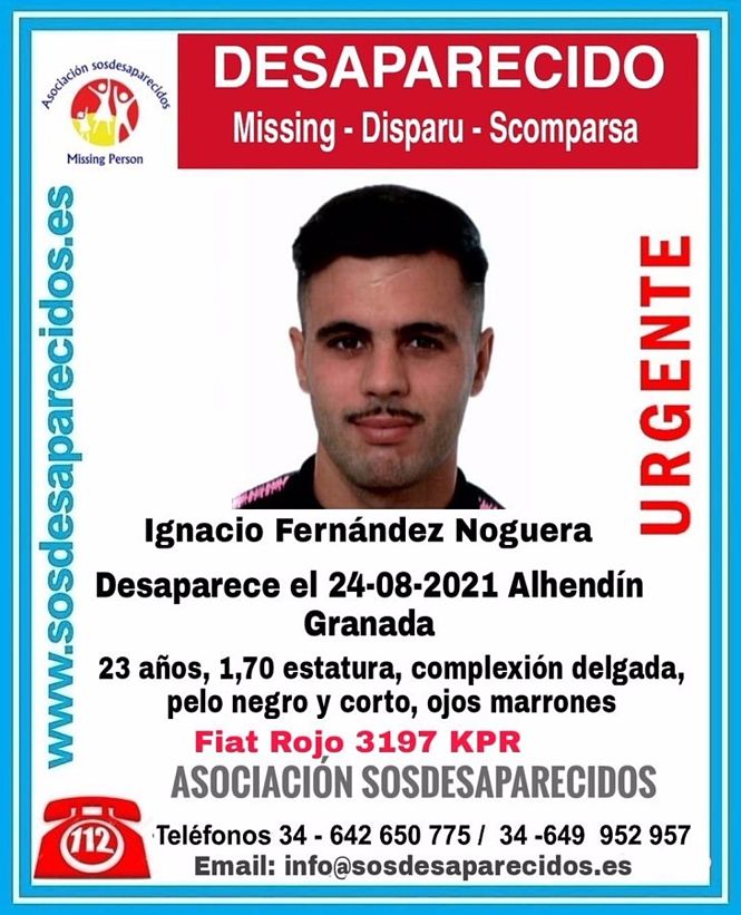 Cartel de difusión de la desaparición (SOS DESAPARECIDOS)