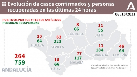 Evolución diaria de la pandemia en Andalucía (JUNTA DE ANDALUCÍA) 