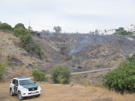 Lugar donde se produjo el incendio (GUARDIA CIVIL)