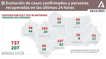 Evolución diaria de la pandemia en Andalucía (JUNTA DE ANDALUCÍA) 