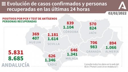 Evolución diaria de la pandemia en Andalucía (JUNTA DE ANDALUCÍA) 
