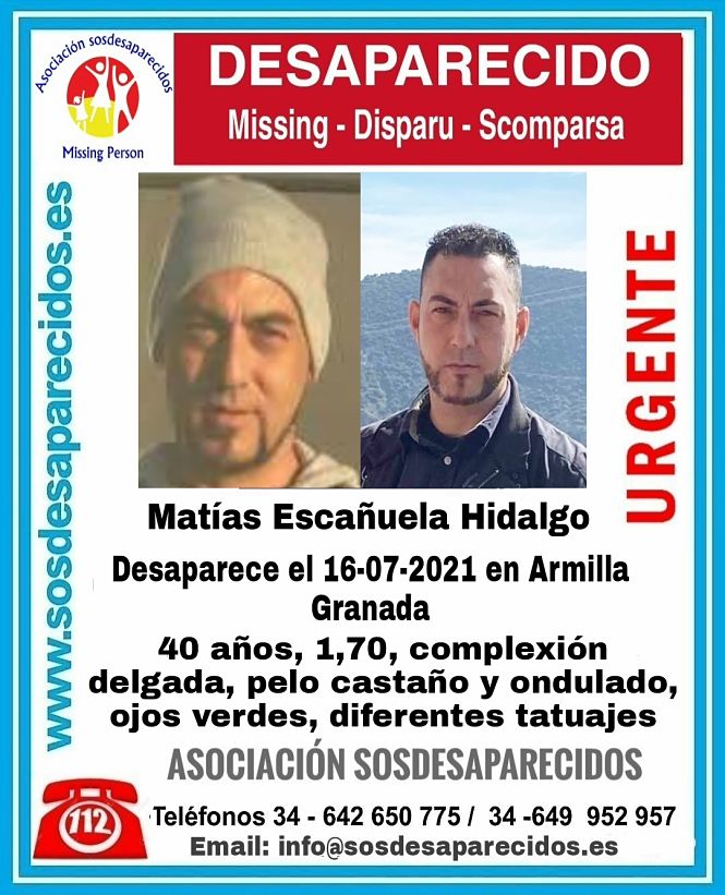 Matías Escañuela ya ha sido localizado (SOS DESAPARECIDOS)