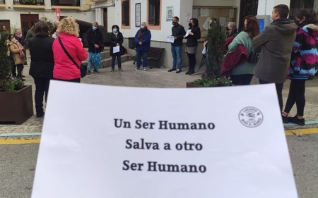 Imagen de la concentración (LANJARÓN MIRA AL MUNDO) 