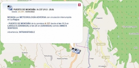 Aviso naranja en la provincia de Granada por nieve (EMERGENCIAS 112)