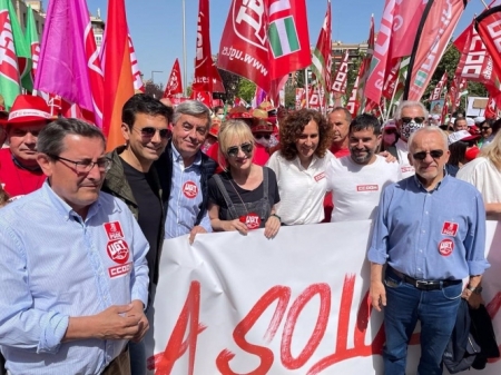 El secretario general del PSOE de Granada, Pepe Entrena, durante la manifestación del 1 de mayo (PSOE GRANADA) El secretario general del PSOE de Granada, Pepe Entrena, durante la manifestación del 1 de mayo (PSOE GRANADA)
