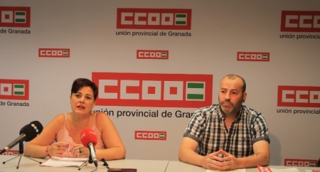 Mari Ángeles Martín y David Vílchez en rueda de prensa (CCOO/ARCHIVO)	