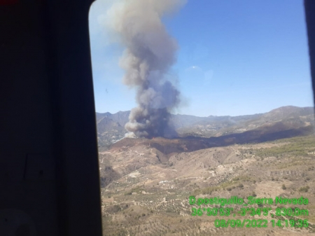 Incendio forestal en Guájar Alto, imagen de archivo (PLAN INFOCA)
