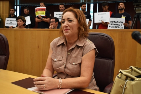 La coordinadora provincial de IU, Mari Carmen Pérez (IU)