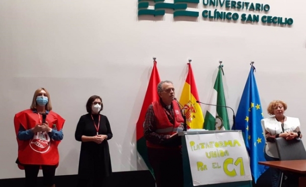 Encierro de TCAE en el Clínico, este pasado jueves (CCOO)
