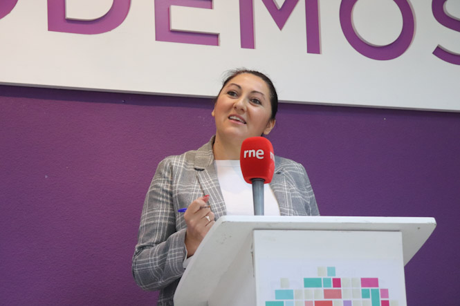 La secretaria de acción institucional de Podemos, Alejandra Durán (PODEMOS)