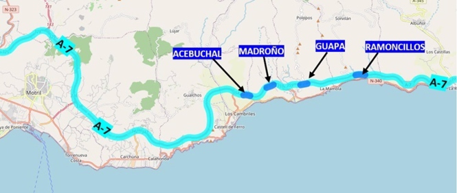 Imagen de la actuación que el Ministerio de Transportes hará en cuatro túneles de la A-7 a su paso por la provincia de Granada (MINISTERIO DE TRASNPORTES) 