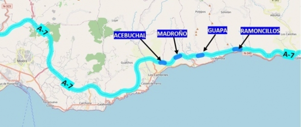 Imagen de la actuación que el Ministerio de Transportes hará en cuatro túneles de la A-7 a su paso por la provincia de Granada (MINISTERIO DE TRASNPORTES) 