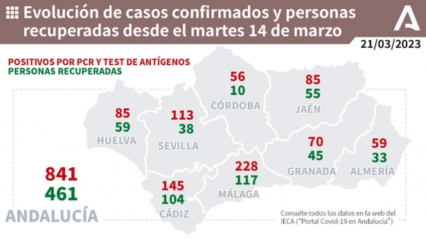 Evolución de la pandemia en Andalucia (JUNTA)
